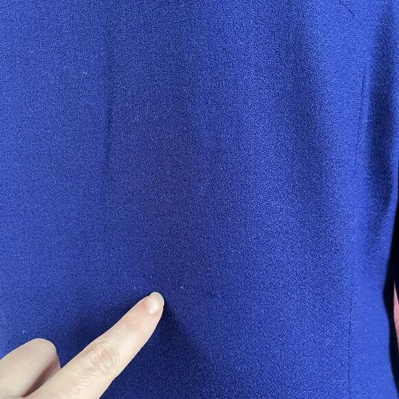 VTG 90s J.G. Hook Wool Shift Dress Royal Blue Long Sleeve Preppy Academia Size12 - Picture 9 of 12